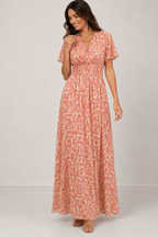 Women's Floral Maxi Dress – V-Neck Summer Dress