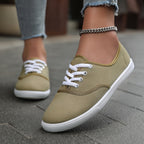 Women's Canvas Sneakers with Lace-Up Closure and Cushioned Sole