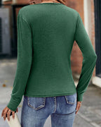 Women's V-Neck Wrap Blouse – Long Sleeve Pleated Fitted Blouse