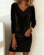 Women's Off-Shoulder Maxi Dress – Draped Formal Evening Occasion Dress