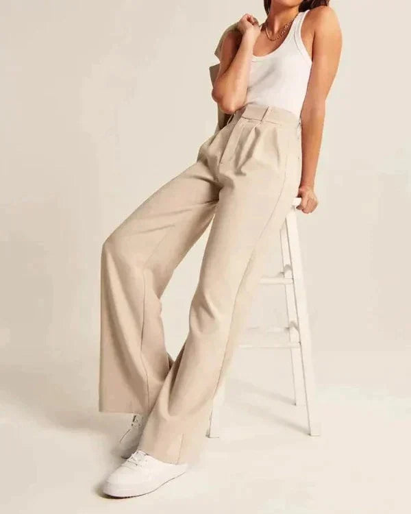 Women's High Waist Wide Leg Pants – Tailored Flowy Dress Trousers