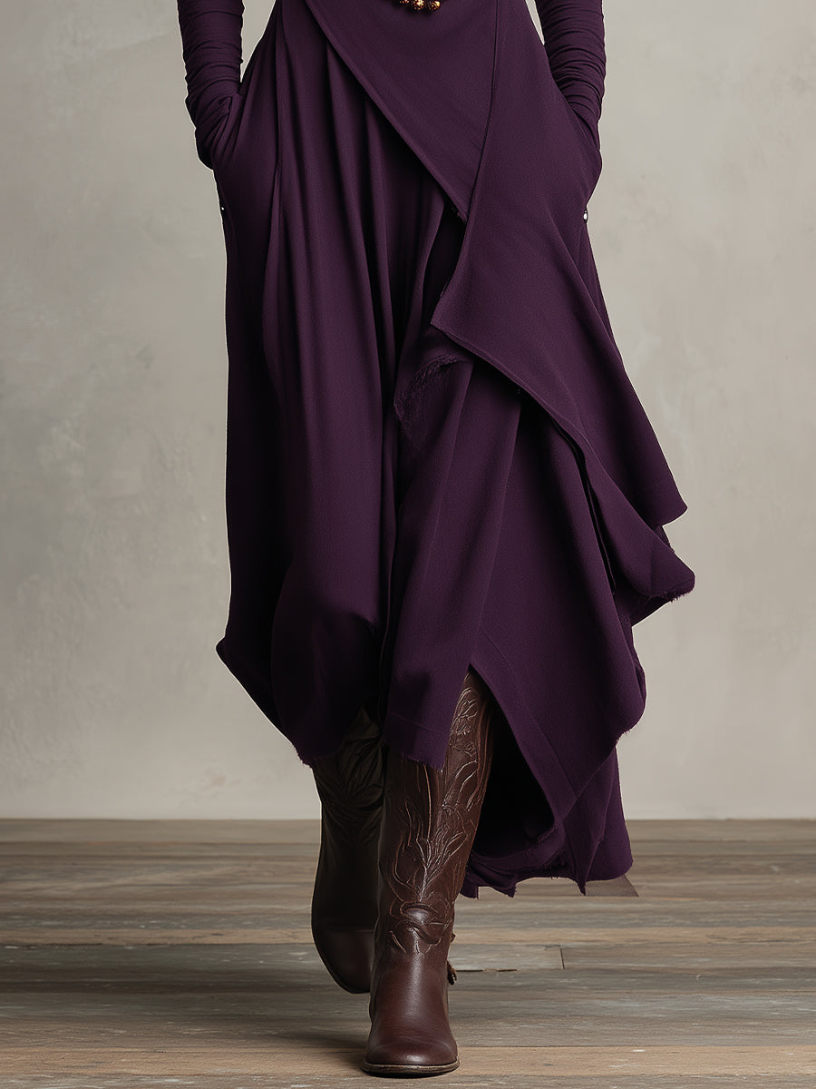 Women's High Neck Maxi Dress – Knit Sweater Dress