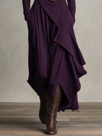 Women's High Neck Maxi Dress – Knit Sweater Dress