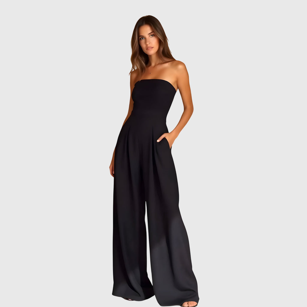 Women's Strapless Jumpsuit – Wide Leg Summer Jumpsuit – Nora