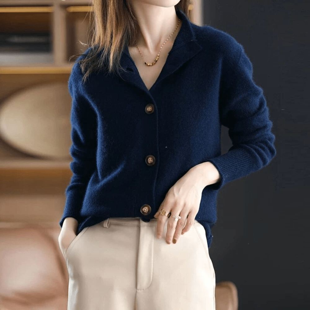 Women's Plush Button Cardigan – Fluffy Long Sleeve Knit Cardigan