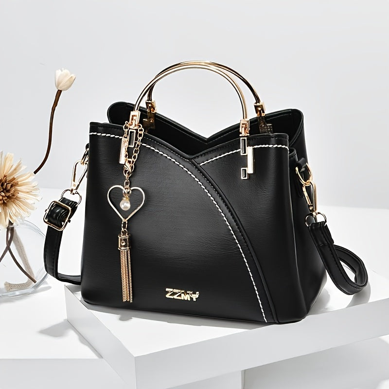 Women's Luxury Faux Leather Shoulder Bag – Designer Style Handbag – Lillian