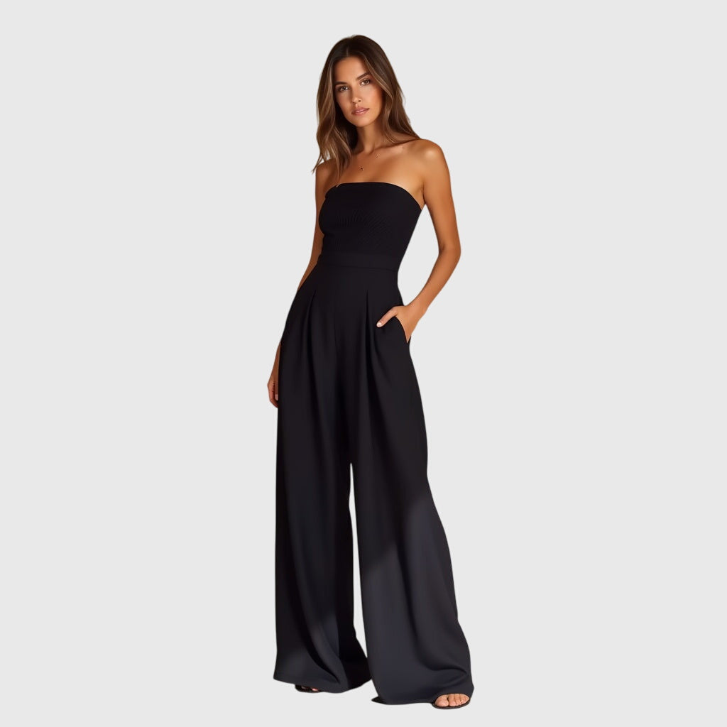 Women's Strapless Jumpsuit – Wide Leg Summer Jumpsuit – Nora