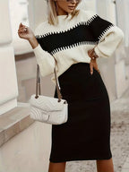 Women's Ribbed Sweater Set – Matching Knit Skirt Set