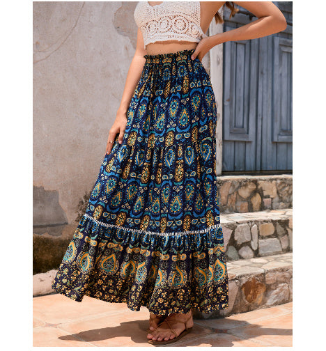Women's Maxi Skirt – High Waist Flowing Skirt – Alice