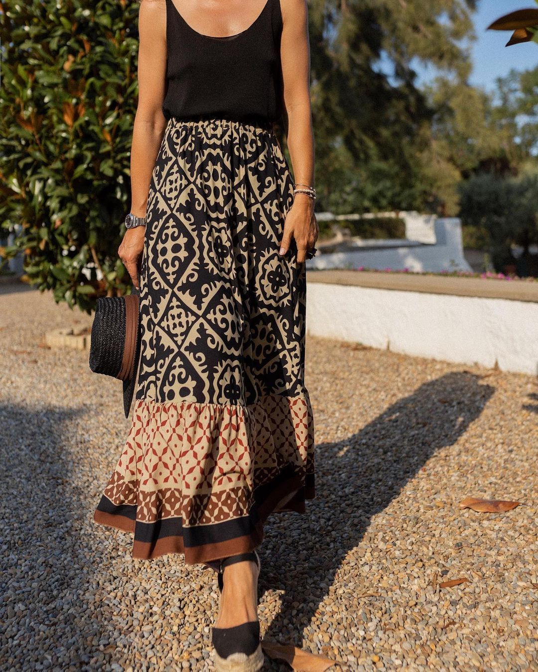 Women's Maxi Skirt – High Waist Flowing Skirt – Alice