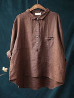Women's High Collar Blouse – Button Front Long Sleeve Shirt Blouse