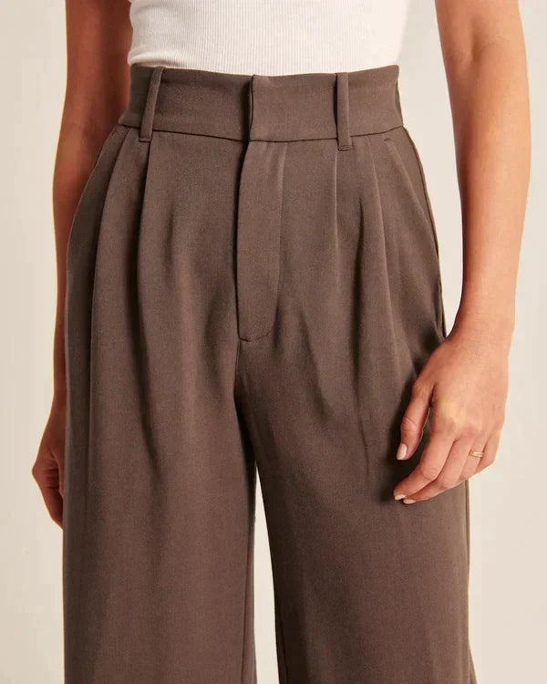 Women's High Waist Flare Pants – Fitted Flared Leg Dress Trousers