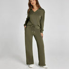 Women's Wide Leg Lounge Set – Relaxed Two-Piece Set