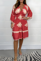 Women's Relaxed Boho Dress – Flowy Day-to-Evening Occasion Dress