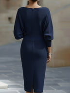 Women's Boat Neck Bodycon Dress – Batwing Sleeve Dress