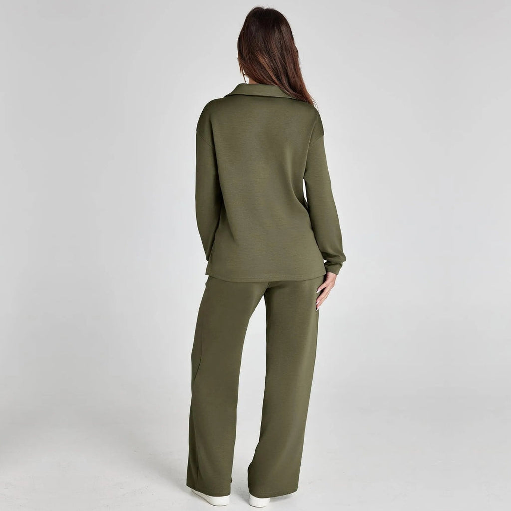 Women's Wide Leg Lounge Set – Relaxed Two-Piece Set