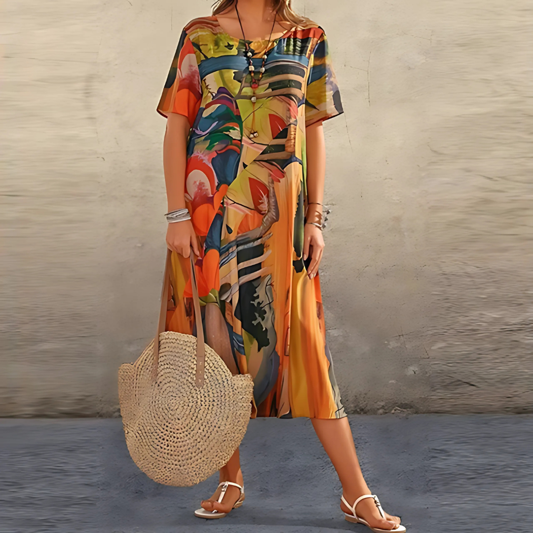 Women's Floral Midi Dress – Party Occasion Dress – Valerie