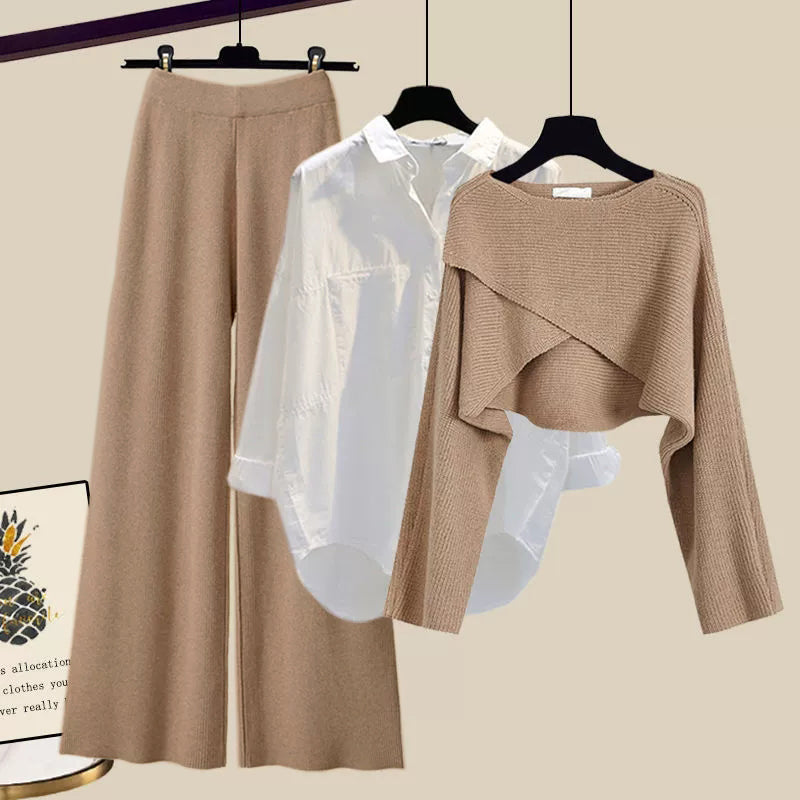 Women's High Waist Two-Piece Pants Set – Relaxed Top & Matching Trousers