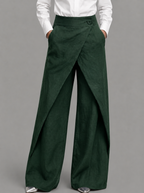 Women's Asymmetrical Pants – Layered Wide Leg Pants
