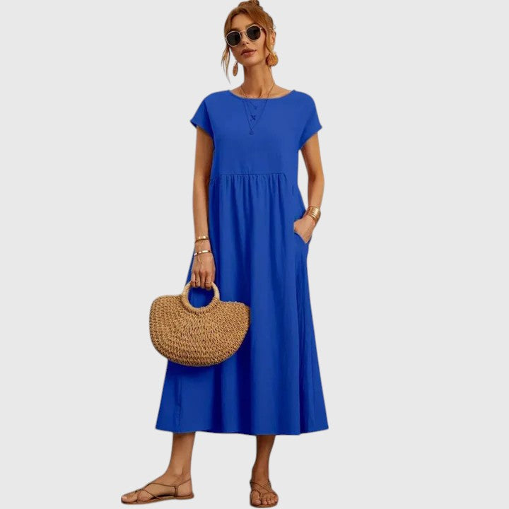Women's Comfortable Midi Dress – Casual Summer Dress – Fenella