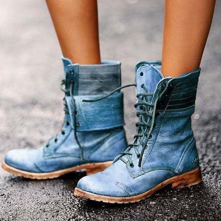 Women’s Vintage Lace-Up Boots – Retro Everyday Style - Rowena