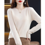 Women's Classic Crew Neck Knit Sweater – Soft Long Sleeve Pullover