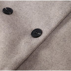 Women's Stand Collar Winter Coat – Relaxed Double-Breasted Overcoat