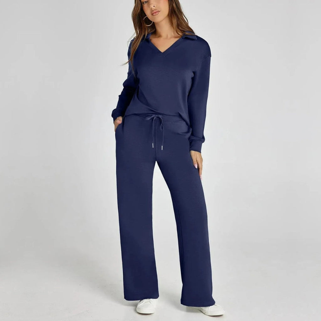 Women's Wide Leg Lounge Set – Relaxed Two-Piece Set