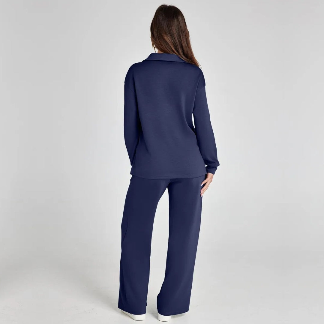 Women's Wide Leg Lounge Set – Relaxed Two-Piece Set