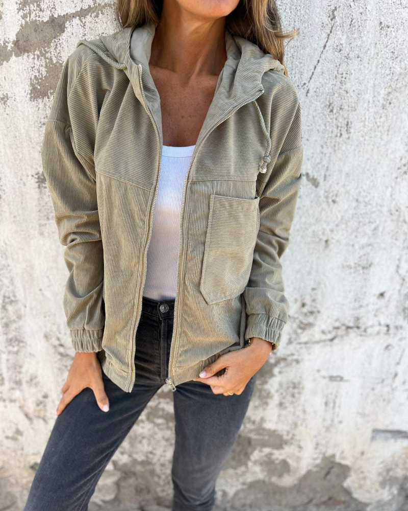 Women’s Hooded Zip Jacket – Casual Everyday Style - Cynthia