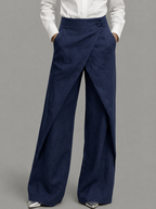Women's Asymmetrical Pants – Layered Wide Leg Pants