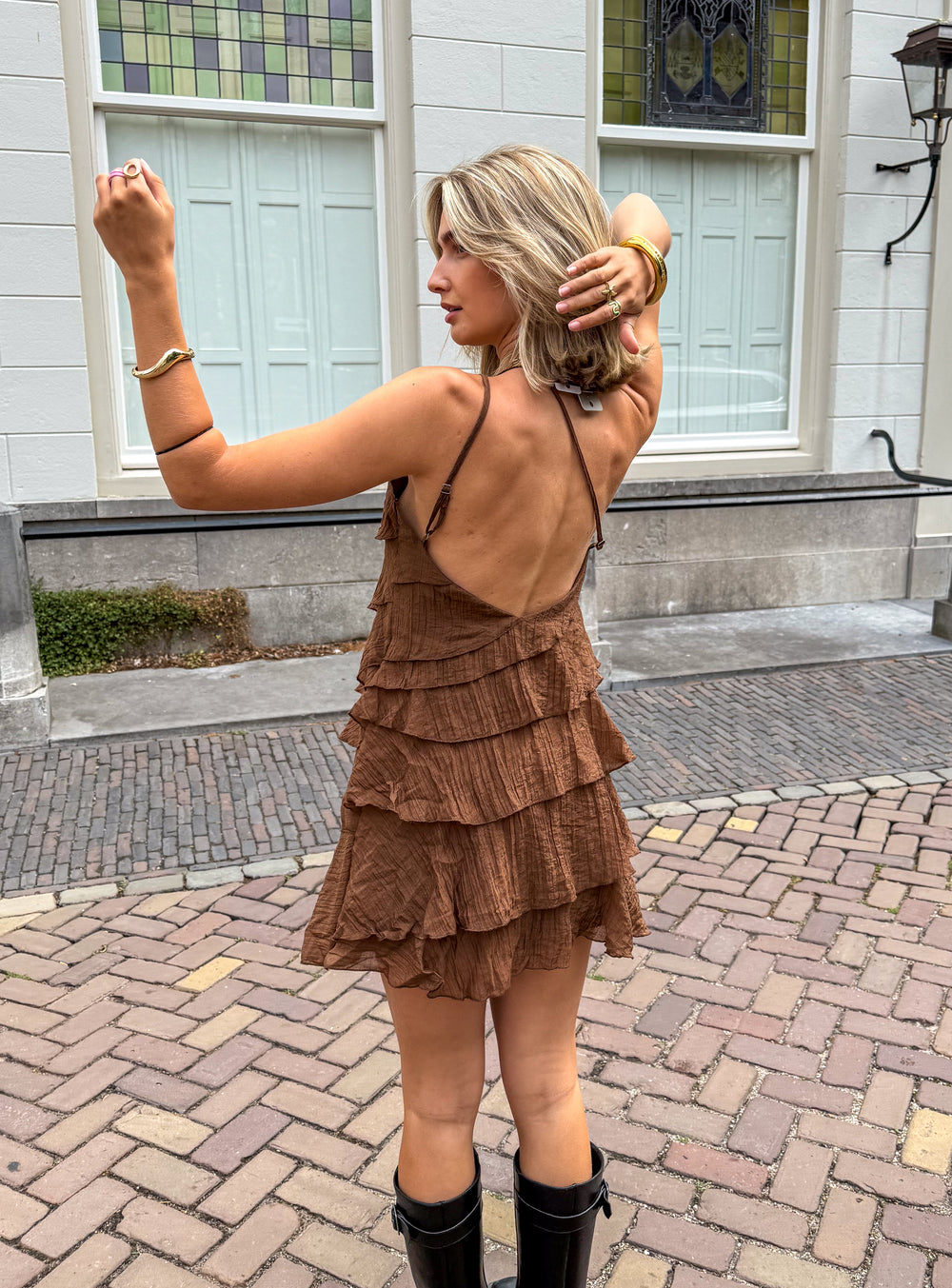 Women's One-Shoulder Mini Dress – Ruffle Party Dress