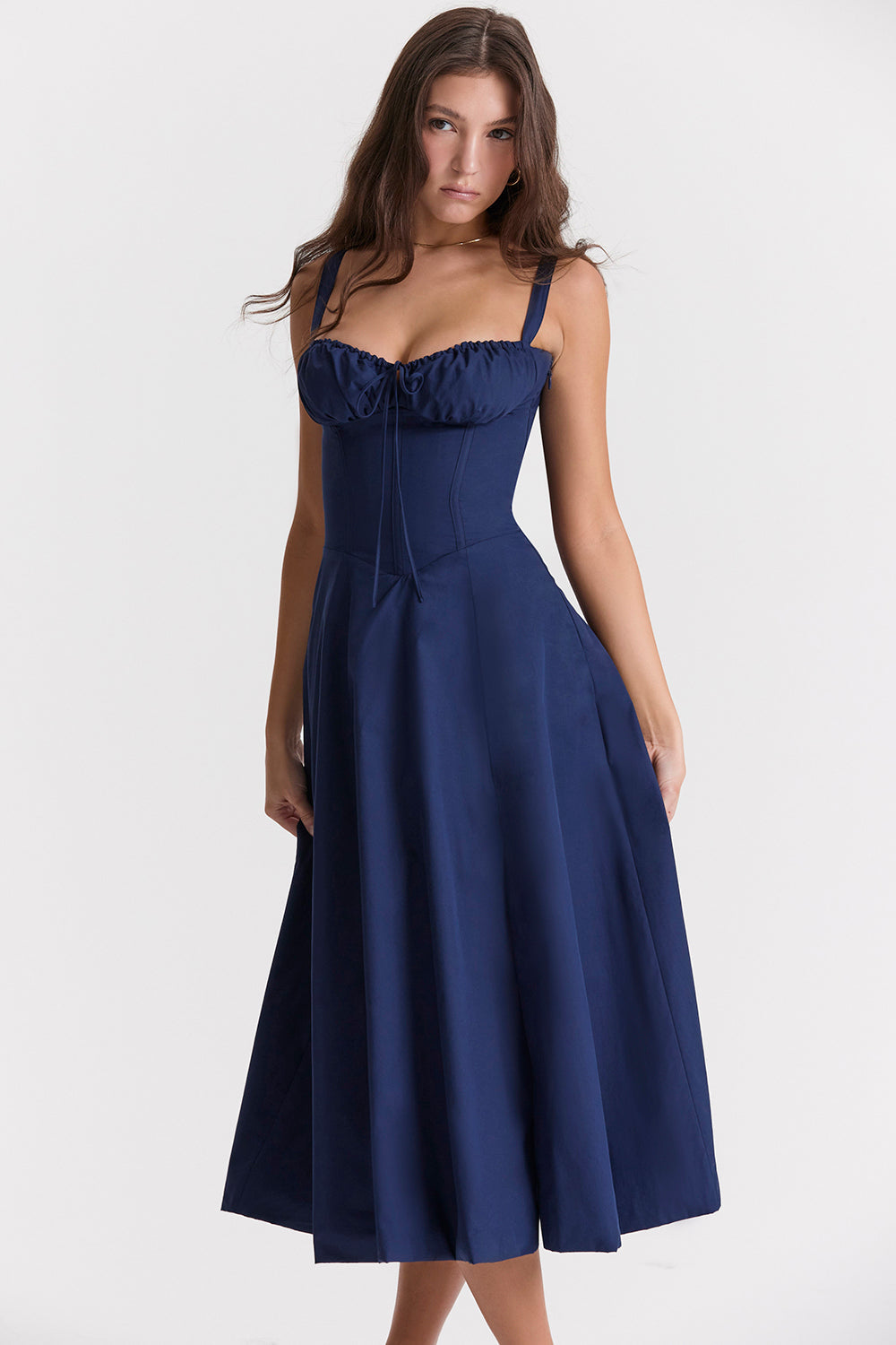 Women's Floral Midi Dress – Bustier Occasion Dress – Virelle