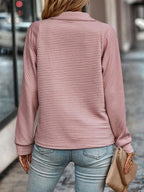 Women's Half-Zip Sweater – V-Neck Zip Collar Knit Pullover