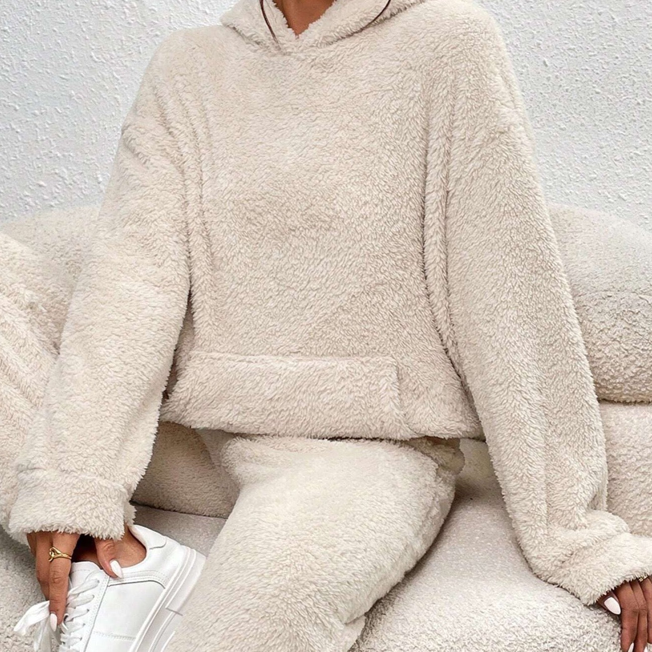 Women's Teddy Lounge Set – Hooded Cozy House Suit