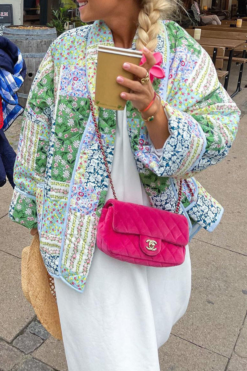 Women's Open Front Floral Cardigan – Long Sleeve Pocket Cardigan