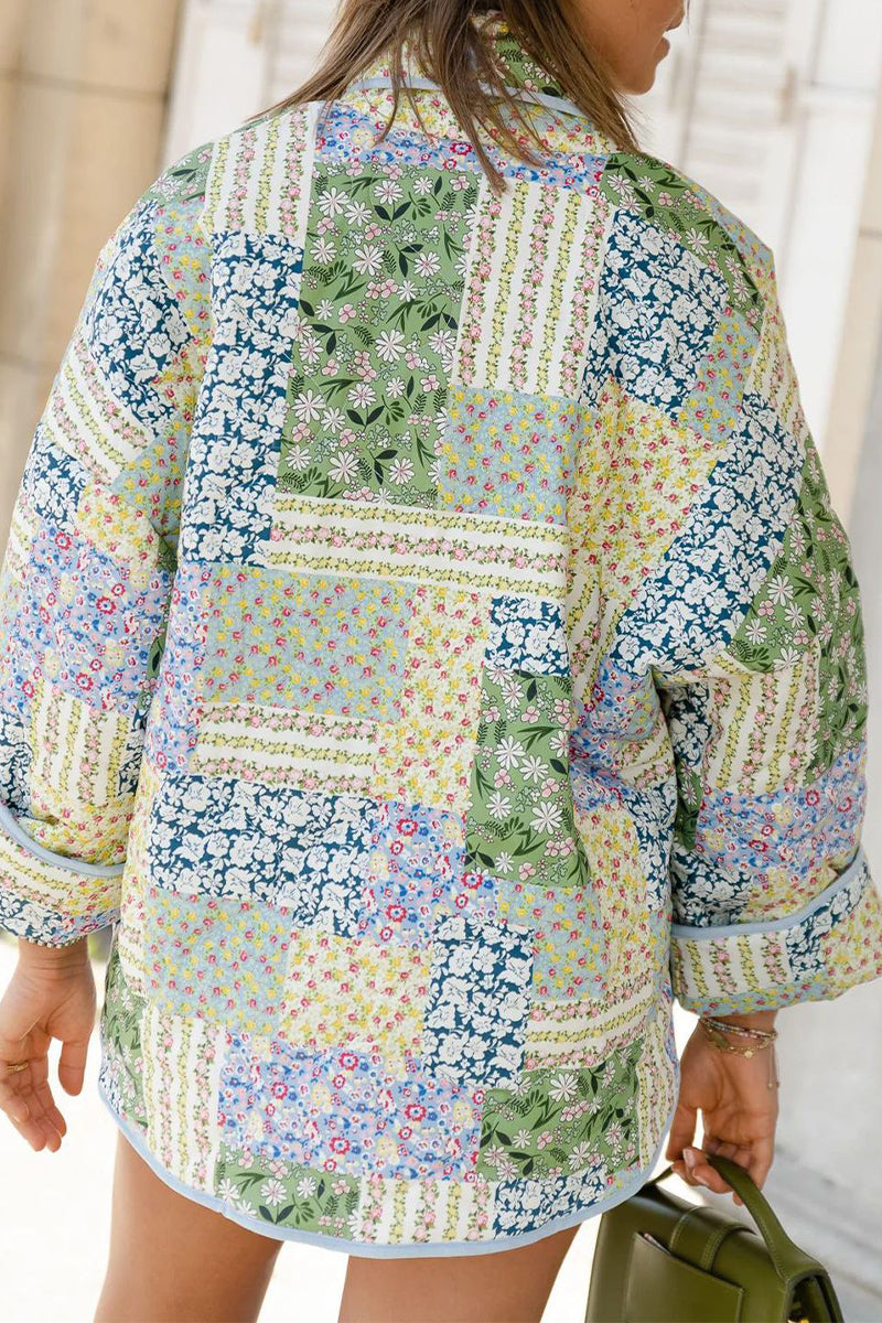Women's Open Front Floral Cardigan – Long Sleeve Pocket Cardigan