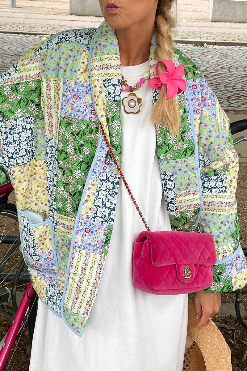 Women's Open Front Floral Cardigan – Long Sleeve Pocket Cardigan