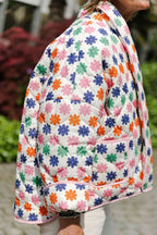Women's Open Front Floral Cardigan – Long Sleeve Pocket Cardigan