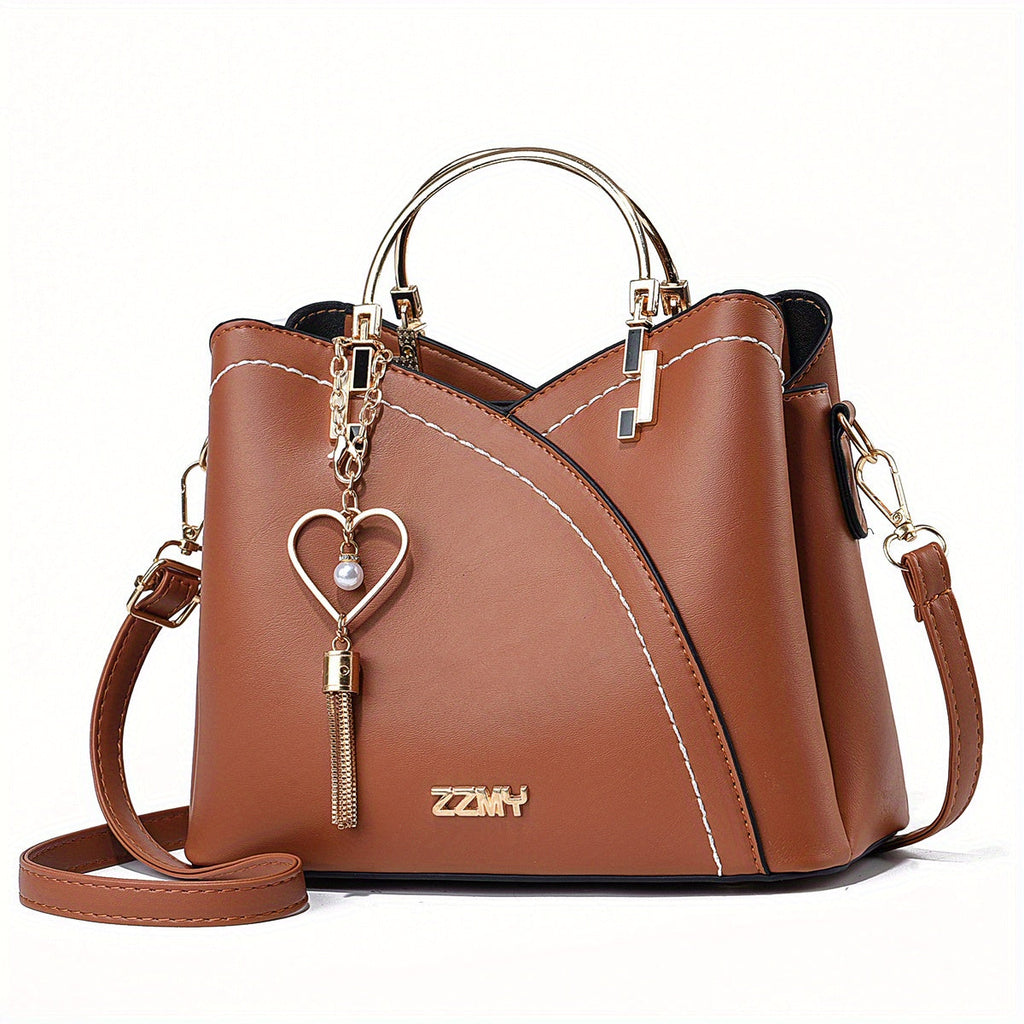 Women's Luxury Faux Leather Shoulder Bag – Designer Style Handbag – Lillian