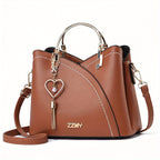 Women's Luxury Faux Leather Shoulder Bag – Designer Style Handbag – Lillian