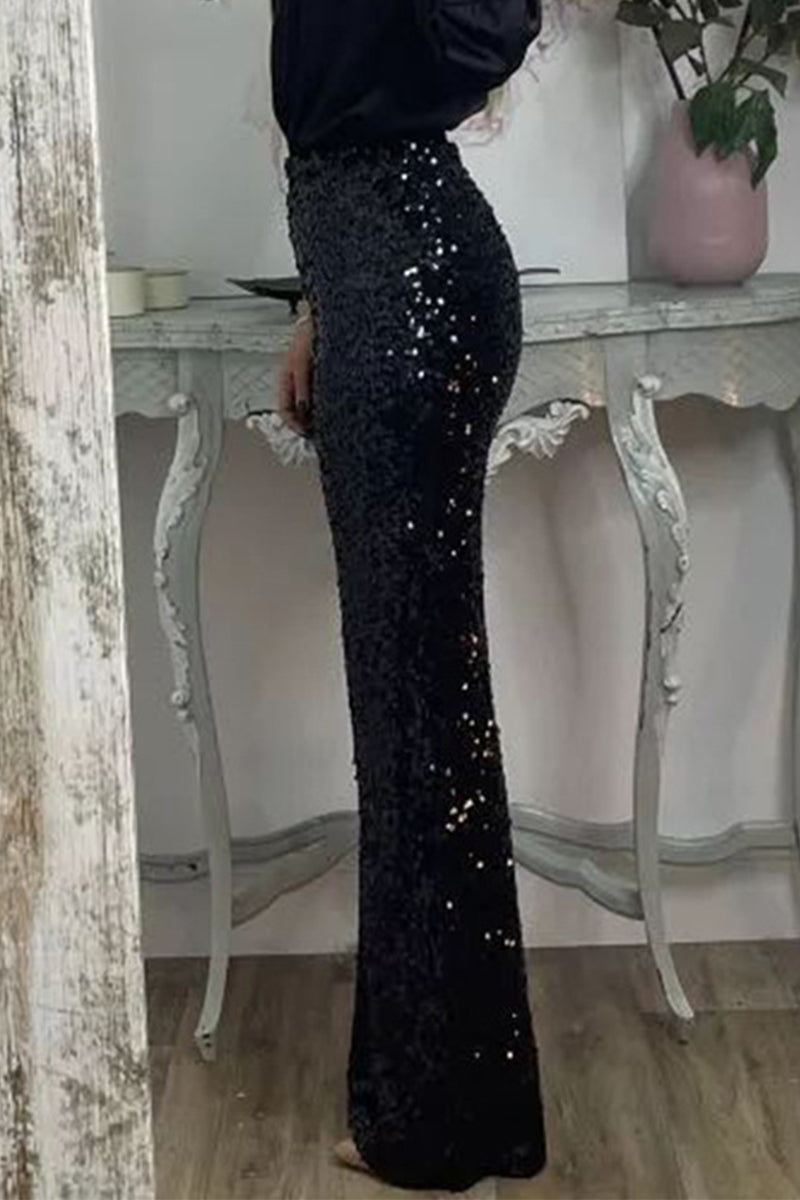 Women's Sequin Pants – High Waist Party Pants
