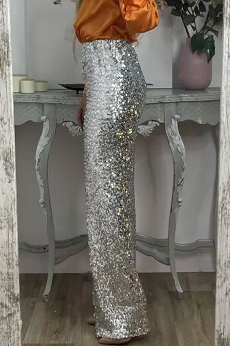 Women's Sequin Pants – High Waist Party Pants