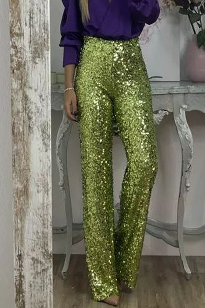 Women's Sequin Pants – High Waist Party Pants