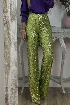 Women's Sequin Pants – High Waist Party Pants