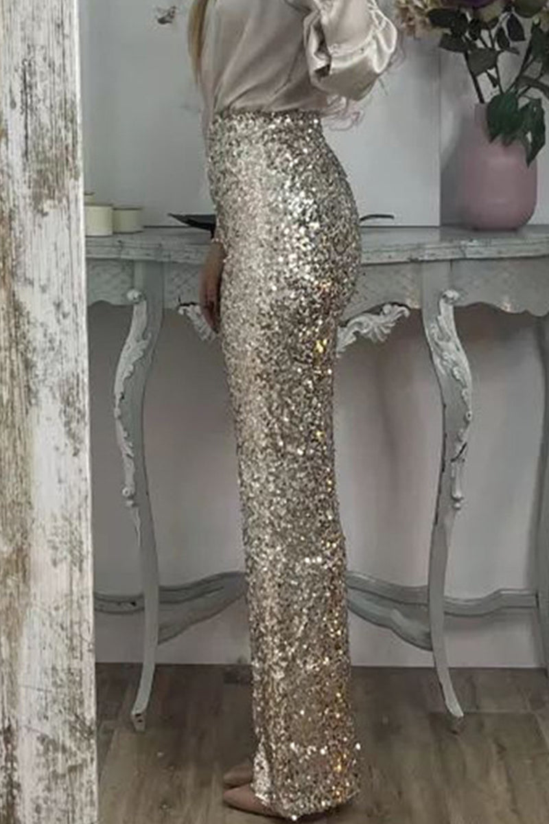 Women's Sequin Pants – High Waist Party Pants