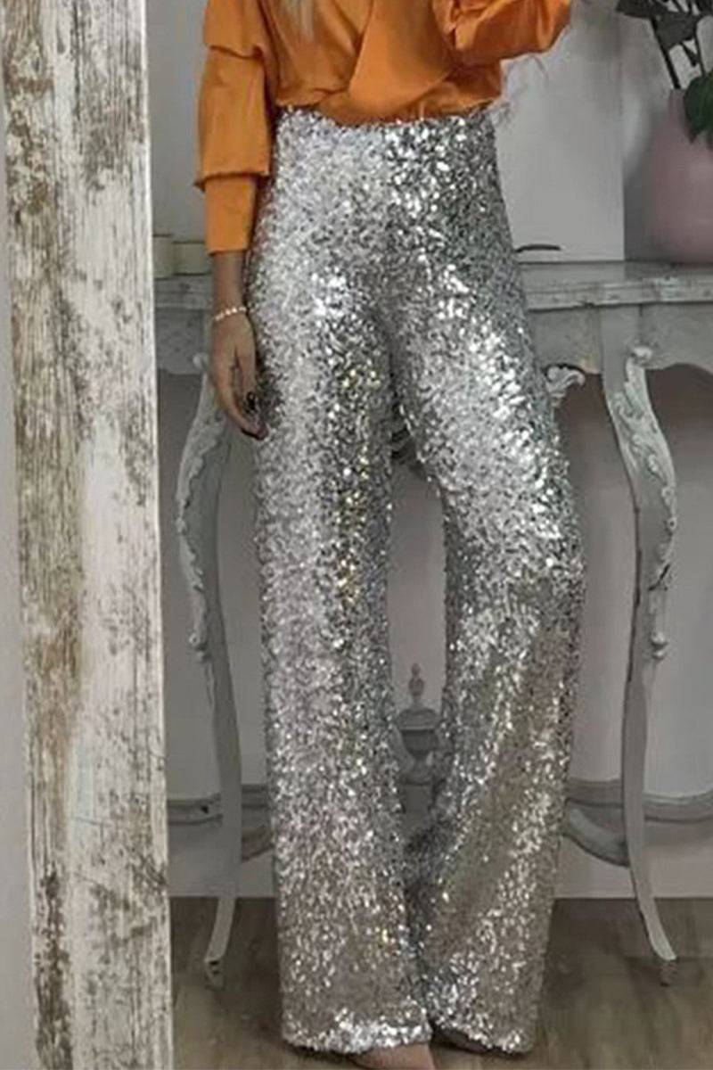 Women's Sequin Pants – High Waist Party Pants