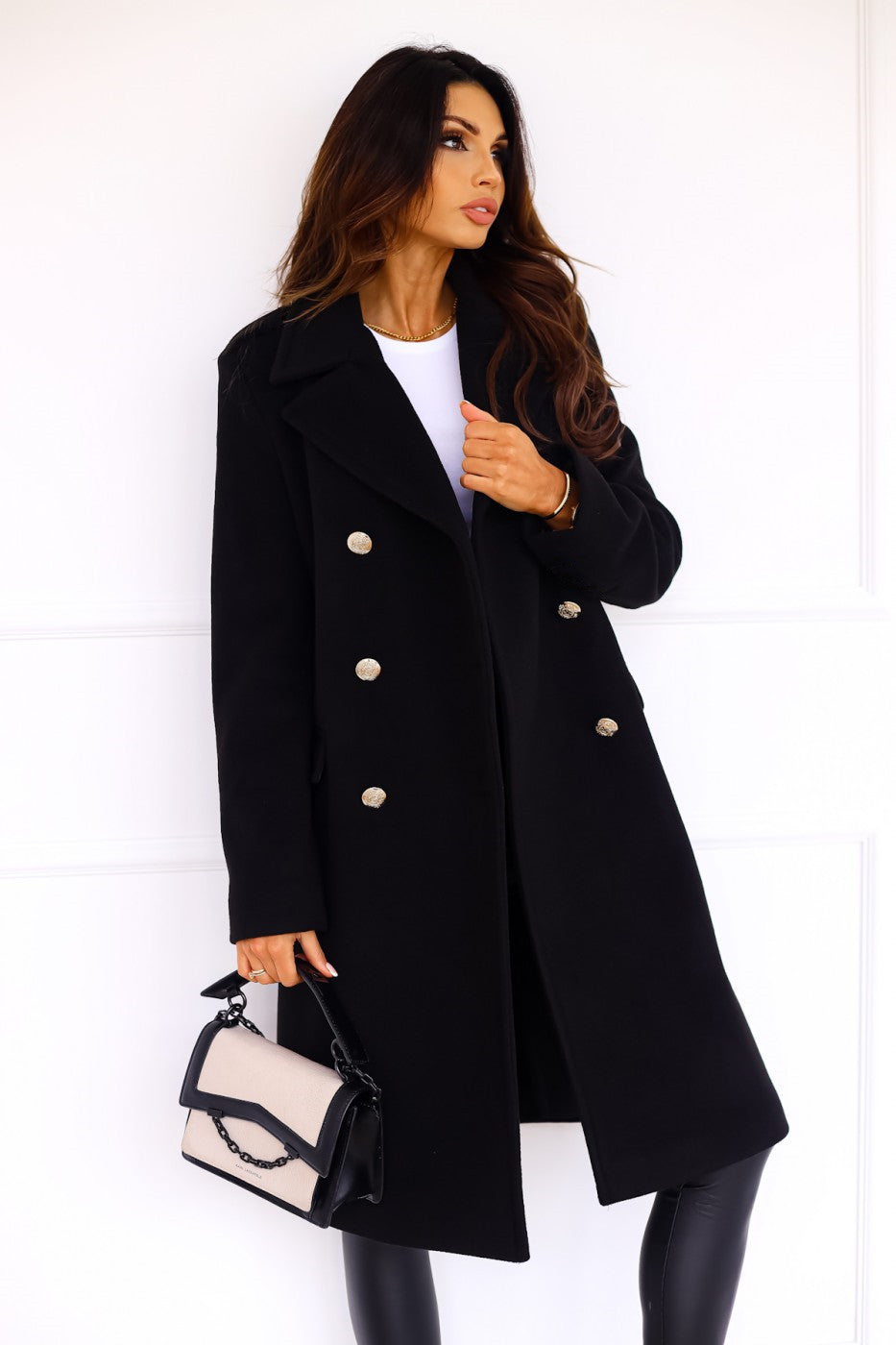 Women's Classic Winter Overcoat – Long Double-Breasted Coat