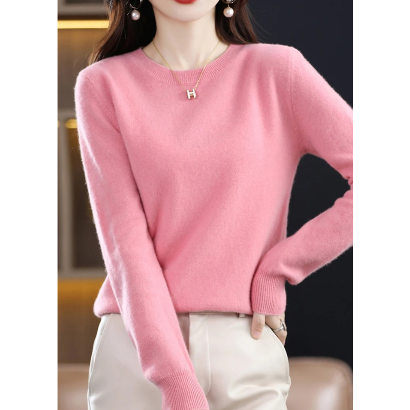 Women's Classic Crew Neck Knit Sweater – Soft Long Sleeve Pullover