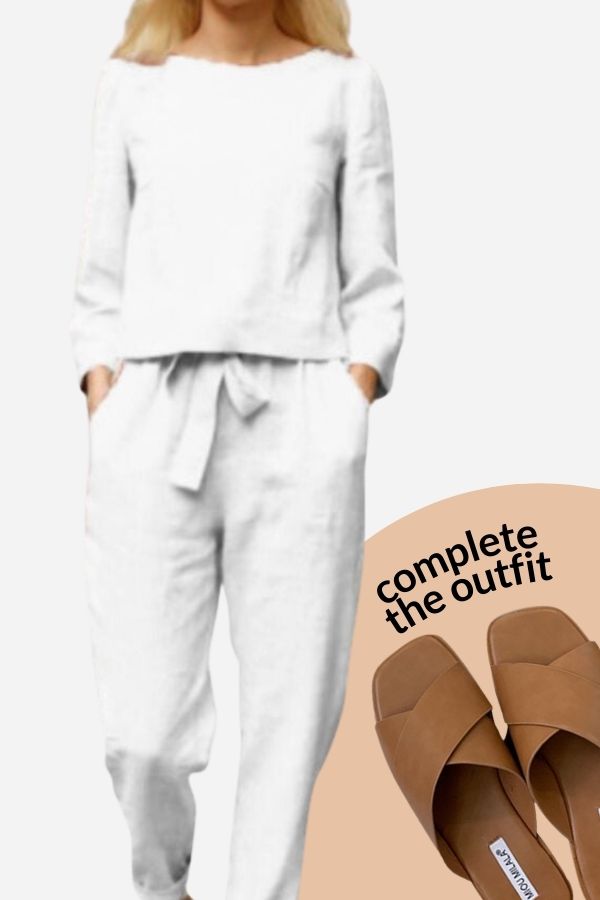 Women's Monochrome Wide Leg Pants Set – Relaxed Top & Matching Trousers